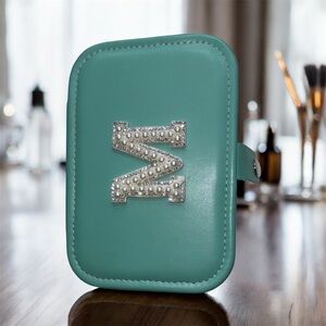 Tiffany Blue color Jewelry Box with Pearl Initial M